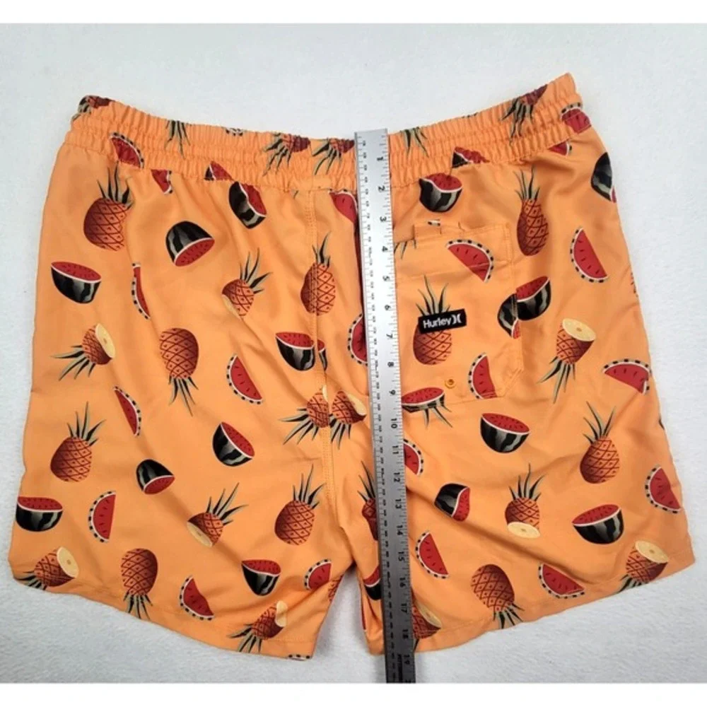 Hurley Swim Trunks Mens XL Orange‎ Pineapple Watermelon Fruit Board Shorts Surf